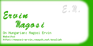 ervin magosi business card